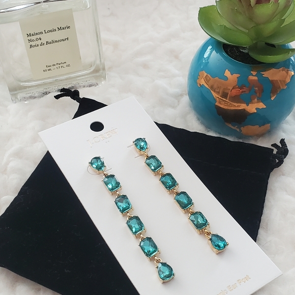 J. Crew Jewelry - Last One💥 J. Crew Blue/Green Gem Single Layer Earrings NWT ✨️